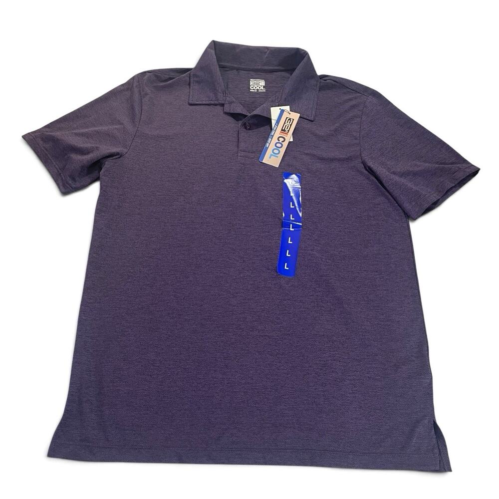 Weatherproof 32 Degrees Cool Polo Shirt Men's Large Dark Plum Short Sleeved